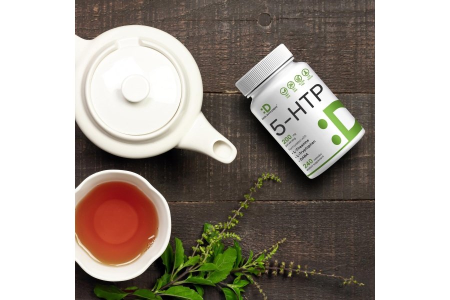 5-HTP 200 mg por porción, 240* cápsulas, 98 % extracto de semilla de Griffonia de origen africano | Fórmula 4 en 1 | Además de L teanina activa, L triptófano y GABA | Suplemento de apoyo a la relajación - Image 7