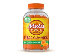 Gomitas de fibra Metamucil para adultos, sin azúcar añadido, sabor a naranja, 0.18 oz de mezcla de suplemento de fibra prebiótica a base de plantas, 120 unidades
