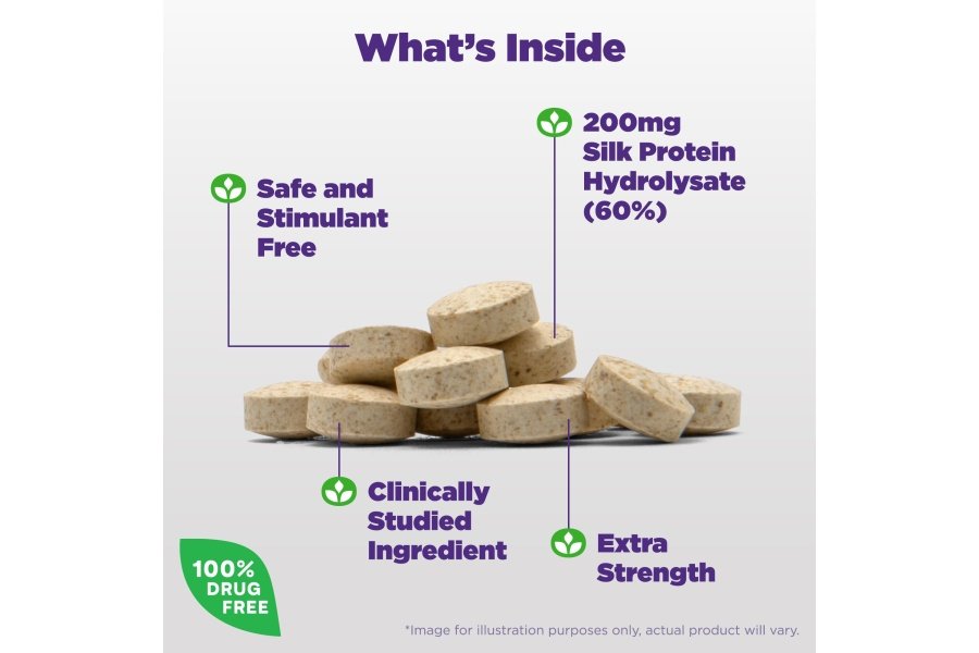Natrol Cognium Memory Hidrolizado de proteína de seda extra fuerte 200 mg, suplemento dietético para la salud cerebral y apoyo a la memoria, 60 tabletas, suministro para 30 días - Image 3