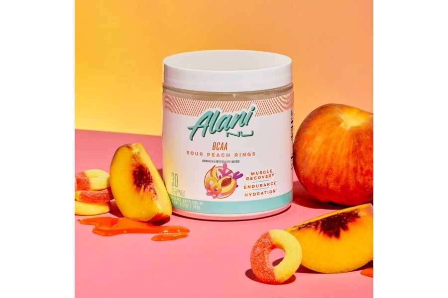 ANILLO MELOCOTÓN AGRIO BCAA de Alani Nu | Aminoácidos esenciales de cadena ramificada | Fórmula 2:1:1 | Suplemento en polvo | Vitaminas para la recuperación muscular después del entrenamiento | 30 porciones - Image 6