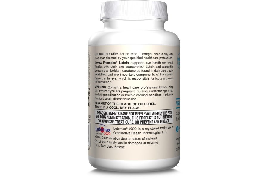 Jarrow Formulas Luteína 20 mg con zeaxantina, suplemento dietético para la función visual y apoyo a la salud macular, 120 cápsulas blandas, suministro para 120 días - Image 9