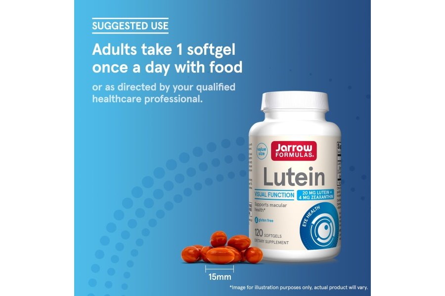 Jarrow Formulas Luteína 20 mg con zeaxantina, suplemento dietético para la función visual y apoyo a la salud macular, 120 cápsulas blandas, suministro para 120 días - Image 7