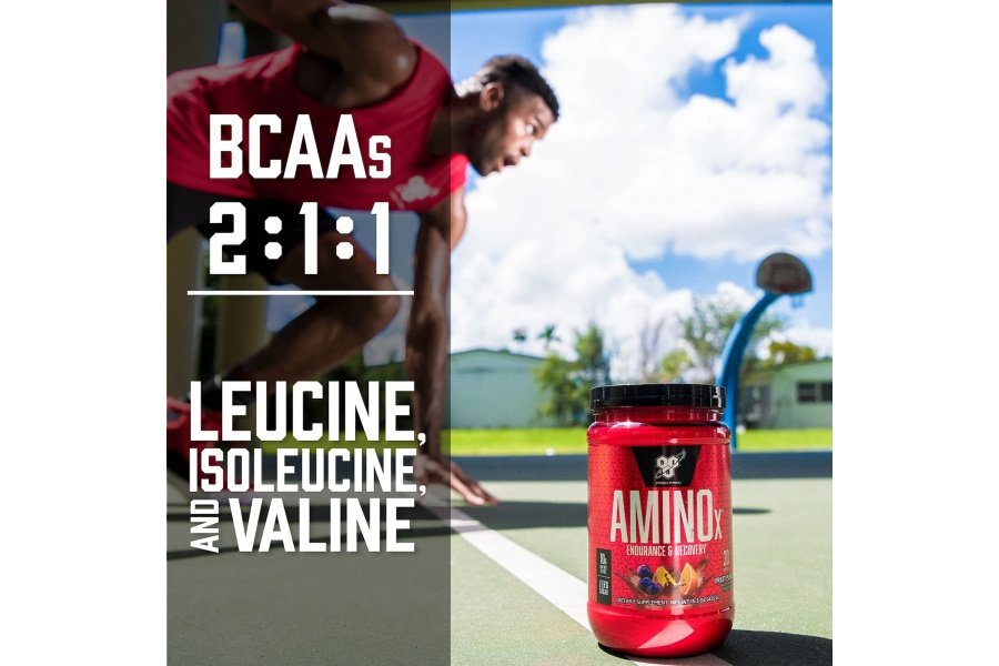 BSN Amino X Polvo de recuperación y resistencia muscular con BCAA, apoyo durante el entrenamiento, 10 gramos de aminoácidos, apto para dietas cetogénicas, sin cafeína, sabor: ponche de frutas, 30 porciones (el embalaje puede variar) - Image 5