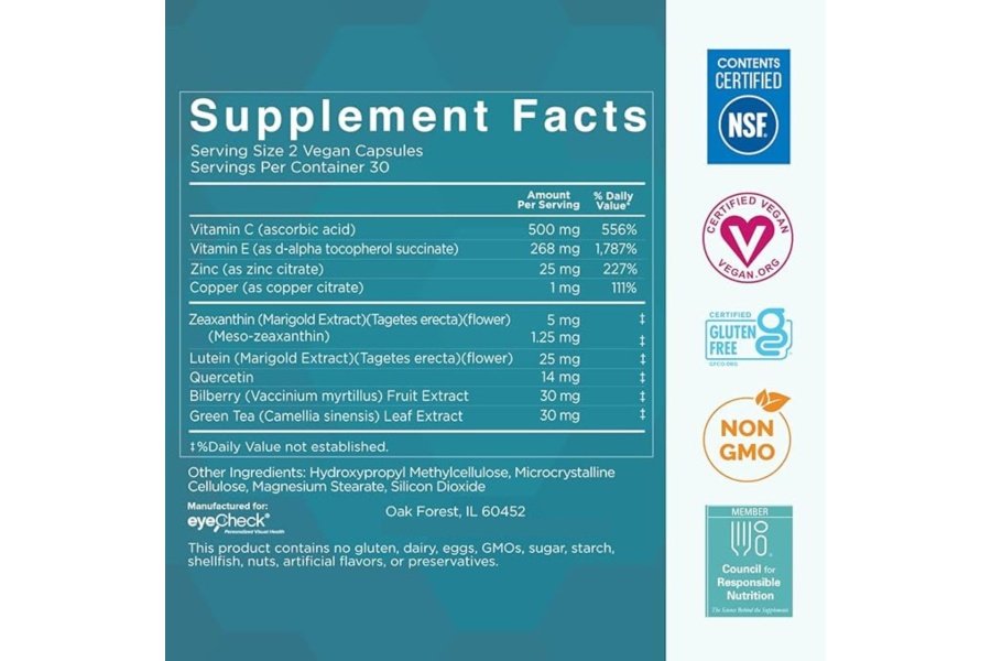 Vitaminas naturales para la salud de los ojos con luteína de zeaxantina de arándano - Suplemento de apoyo macular, fórmula basada en ensayos clínicos AREDS2® más carotenoides quercetina EGCG - Macutene® Protect (60 cápsulas) - Image 5