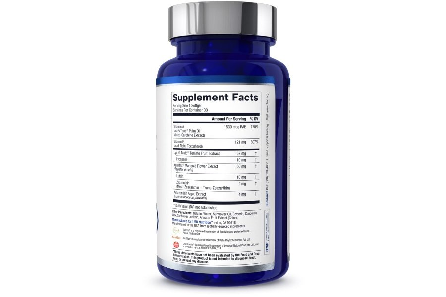 1MD Nutrition VisionMD Eye Vitamin CARMIS - Suplemento ocular para adultos - con OptiLut luteína y zeaxantina - Apoya el cuidado de la salud de la visión, la tensión ocular diaria y el ojo seco ocasional - 30 cápsulas blandas - Image 6