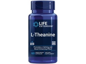 Life Extension L-teanina, 100 mg, 60 cápsulas vegetarianas: apoya un efecto calmante y que mejora el estado de ánimo, aminoácido derivado del té, sin gluten, sin OGM