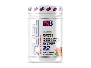NutritionBizz BCAA en polvo, 0.18 oz de aminoácidos BCAA, bebida de recuperación post-entrenamiento para desarrollo muscular, recuperación y resistencia, 30 porciones (mango melocotón)