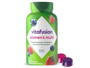 Vitafusion Gomitas multivitamínicas para mujer, vitaminas diarias con sabor a bayas para mujeres con vitaminas A, C, D, E, B-6 y B-12, la marca de vitaminas gomosas número 1 de Estados Unidos, suministro para 75 días, 150 unidades
