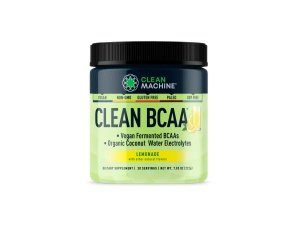 Clean BCAA - 2:1:1 BCAA de origen alimentario en polvo y recuperación de electrolitos de agua de coco y suplemento energético amino - Suplemento de aminoácidos vegano galardonado - 30 porciones - Limonada