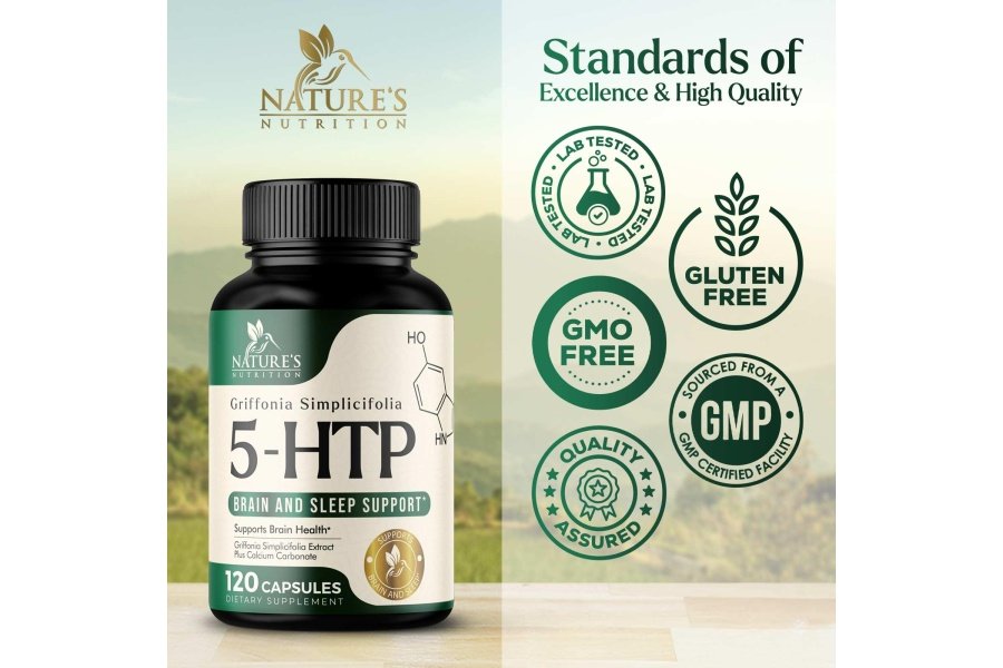 5 cápsulas de suplemento HTP 200 mg 5HTP Plus calcio para el estado de ánimo cerebral y apoyo al sueño - Fórmula 5-HTP extra fuerte - 5 hidroxitriptófano - Natural, vegetariano, sin gluten y sin OGM - 120 unidades - Image 4