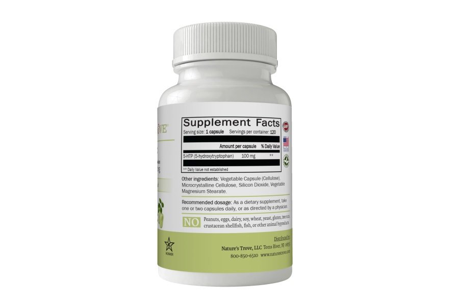 Nature's Trove 5-HTP 100mg 120 Cápsulas Vegetarianas - Image 2