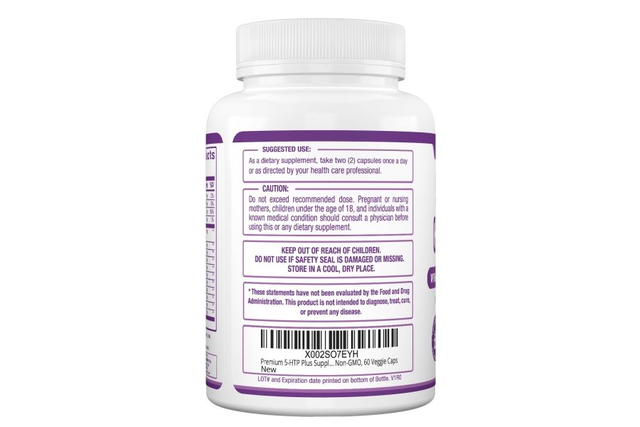 Suplemento Premium 5-HTP Plus 250 mg de fuerza máxima - Ayuda para dormir, mejora el estado de ánimo, promueve la calma y la relajación, apoya el manejo del estrés - Mejorado con vitamina B6, sin gluten, sin OGM, 60 cápsulas vegetales - Image 7