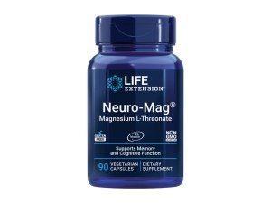 Life Extension Neuro-mag L-treonato de magnesio, magteína, suplemento de magnesio, salud cerebral, memoria y atención, sin gluten, vegetariano, sin OGM, 90 cápsulas vegetarianas