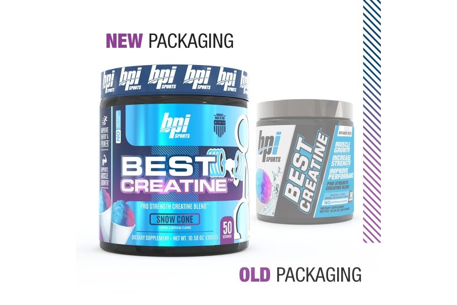 BPI Sports Best Creatine - Monohidrato de creatina, sal del Himalaya - fuerza, bombeo, resistencia, crecimiento muscular, definición muscular - Sin hinchazón - Cono de nieve - 50 porciones - 10.58 Oz - Image 5