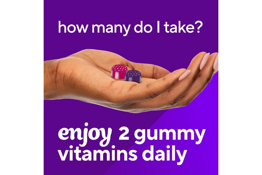 Vitafusion Gomitas multivitamínicas para mujer, vitaminas diarias con sabor a bayas para mujeres con vitaminas A, C, D, E, B-6 y B-12, la marca de vitaminas gomosas número 1 de Estados Unidos, suministro para 75 días, 150 unidades - Image 6