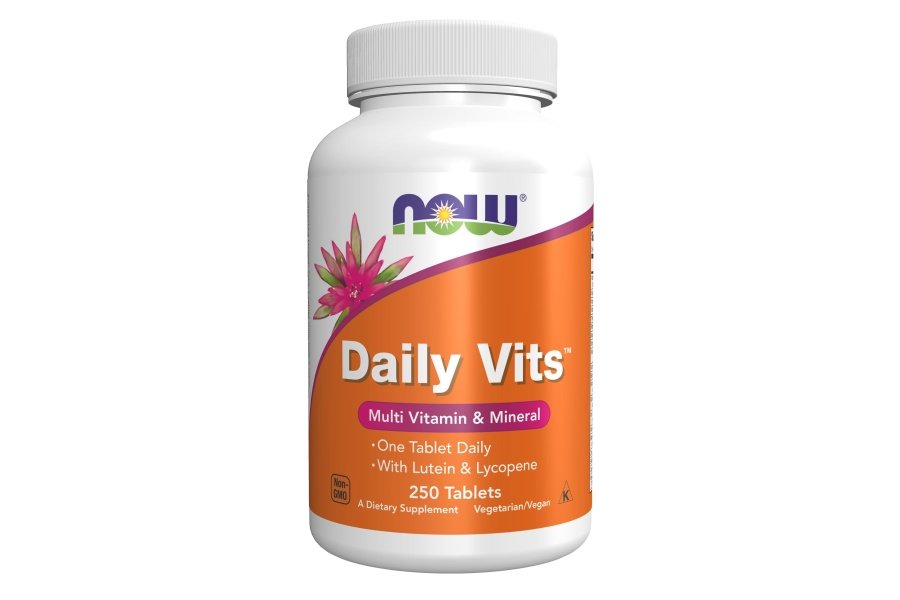 NOW Suplementos, Daily Vits™, una tableta diaria con luteína y licopeno, 250 tabletas