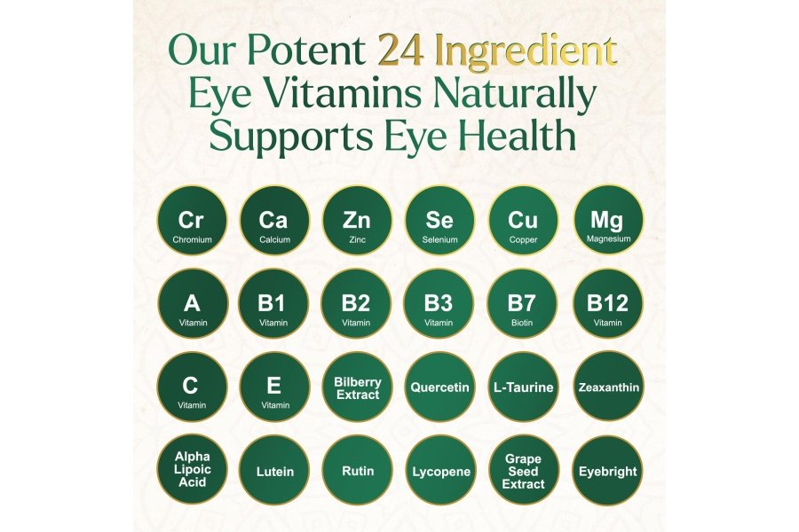 Suplemento de vitaminas y minerales para los ojos con luteína, zeaxantina, arándano y zinc, apoya la fatiga ocular, salud de la visión para adultos con vitaminas C y E, sin OGM, suplemento de vitaminas veganas para los ojos - 120 cápsulas - Image 5