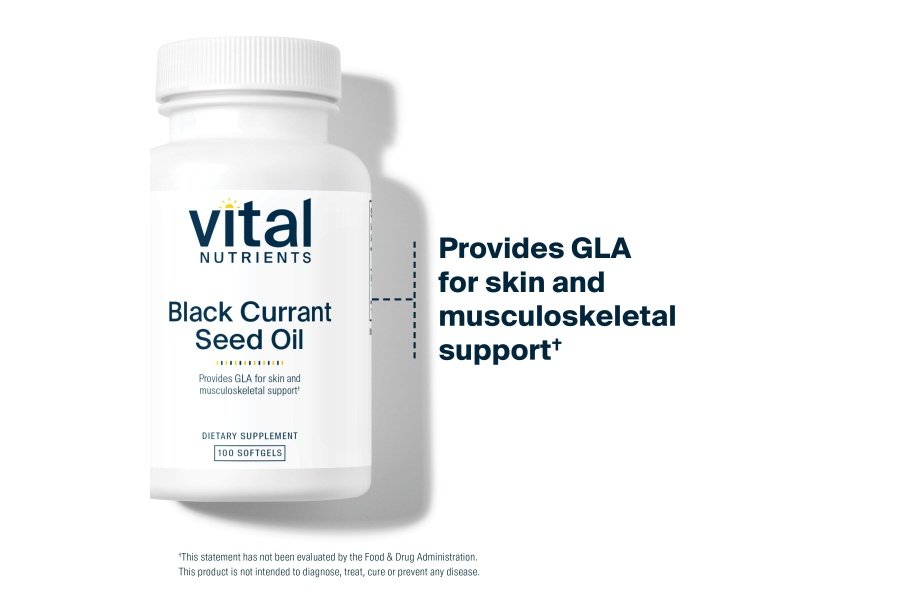 Vital Nutrients - Aceite de semilla de grosella negra - Ácido graso esencial Omega 6 - Contiene ácido gamma linolénico (GLA) - Soporte para la función de cartílago, articulaciones y nervios - 100 cápsulas blandas por botella - Image 6