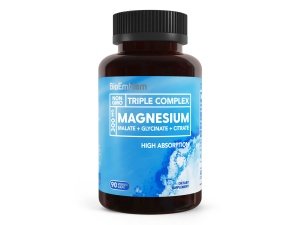 Complejo triple de magnesio BioEmblem | 300 mg de glicinato, malato y citrato de magnesio para músculos, nervios y energía | Alta absorción | Vegano, sin OGM | 90 Cápsulas - Available Now