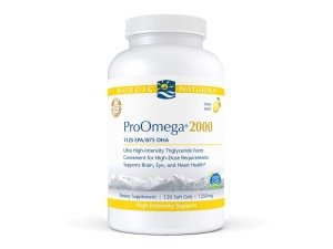 Nordic Naturals ProOmega 2000, sabor a limón - 120 geles blandos - 2150 mg Omega-3 - Aceite de pescado de potencia ultraalta - EPA y DHA - Promueve la salud del cerebro, los ojos, el corazón y el sistema inmunológico - Sin OGM - 60 porciones