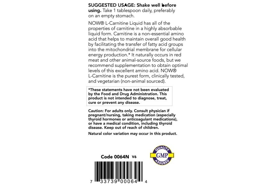 Now Sports - L-carnitina líquida (sabor cítrico) 3000 mg - 16 oz. onzas (473 ml) por - Image 3
