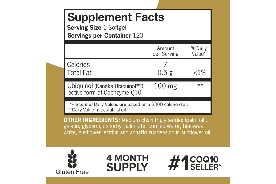 Qunol Ubiquinol CoQ10 100 mg cápsulas blandas, Ubiquinol - Forma activa de coenzima Q10, antioxidante para la salud del corazón, niveles saludables de presión arterial, beneficioso para los usuarios de estatinas, 120 unidades - Image 5