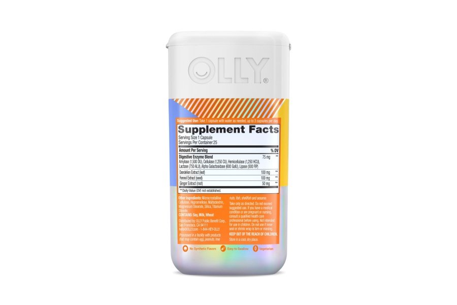 OLLY Beat The Bloat Capsules, enzimas de apoyo digestivo, suplemento para mujeres - 25 unidades - Image 5