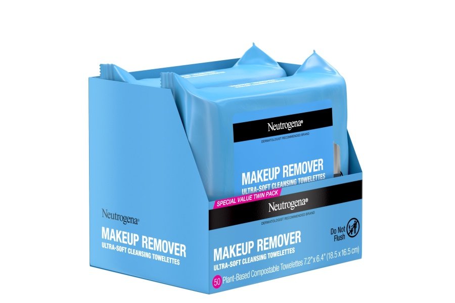 Toallitas desmaquillantes Neutrogena, toallitas faciales de limpieza ultrasuaves para maquillaje impermeable, sin alcohol, a base de plantas, paquete doble, 25 unidades (paquete de 2) - Image 7