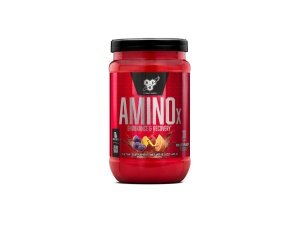 BSN Amino X Polvo de recuperación y resistencia muscular con BCAA, apoyo durante el entrenamiento, 10 gramos de aminoácidos, apto para dietas cetogénicas, sin cafeína, sabor: ponche de frutas, 30 porciones (el embalaje puede variar)