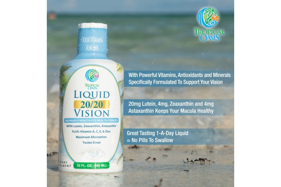 Líquido 20/20 Vision - Fórmula de vitaminas para los ojos con 20 mg de luteína, 4 mg de zeaxantina, 4 mg de astaxantina para apoyo a la visión - Absorción máxima - Gran sabor y sin pastillas para tragar - 32 porciones, 32 oz - Image 6