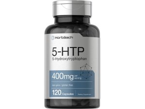 Horbaach 5HTP 400 mg Cápsulas | 120 unidades | Suplemento extra fuerte | Sin OGM, sin gluten | 5 hidroxitriptófano