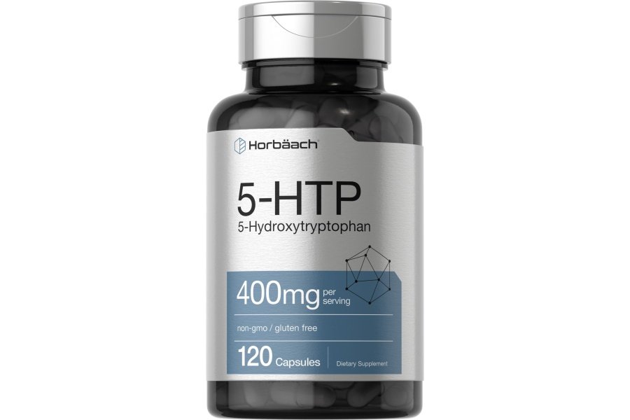 Horbaach 5HTP 400 mg Cápsulas | 120 unidades | Suplemento extra fuerte | Sin OGM, sin gluten | 5 hidroxitriptófano