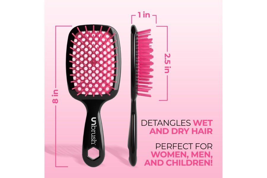 FHI Heat UNbrush Cepillo desenredante para un cepillado sin dolor en todo tipo de cabello húmedo o seco: cerdas antiestáticas DuoFlex duraderas, mango liviano, cepillo para cabello ventilado, flor de cerezo - Image 4
