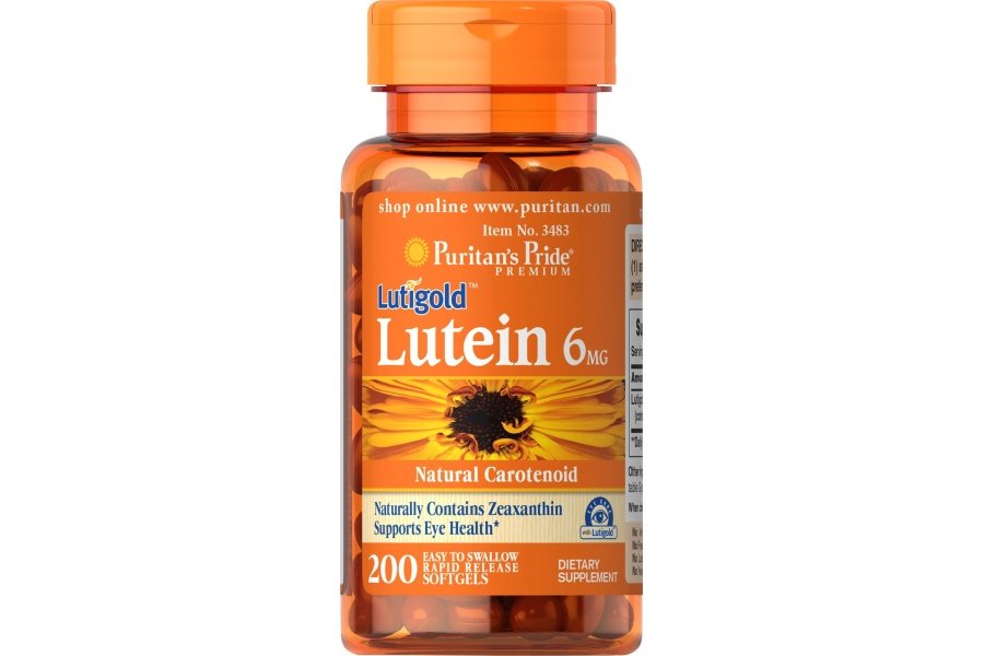 Puritan's Pride Luteína 6 mg con zeaxantina apoya la salud ocular, cápsula blanda, 200 unidades