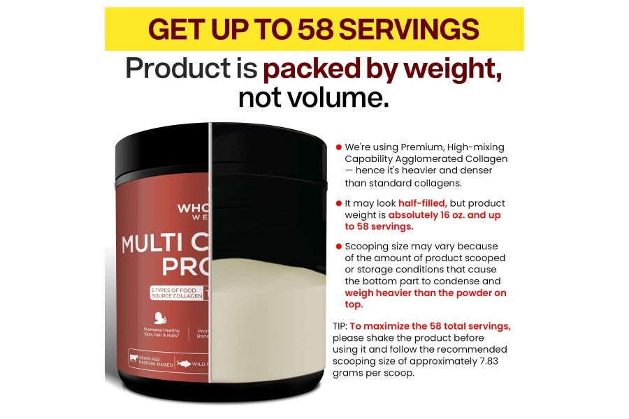 Polvo de proteína de colágeno múltiple hidrolizado (tipo I II III V X) Caldo súper hueso todo en uno alimentado con pasto + péptidos de colágeno - Mezcla premium de carne de res, pollo, pescado salvaje y colágeno de cáscara de huevo alimentados con pasto - Image 9