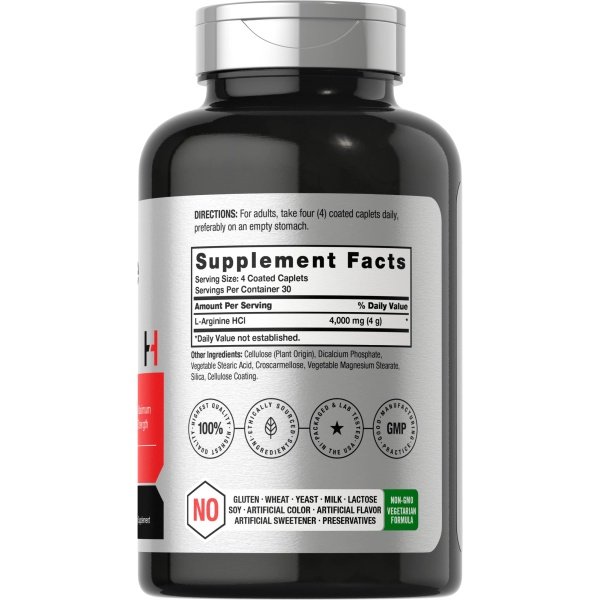 Horbäach L-Arginina 4000mg | 120 comprimidos | Precursor de óxido nítrico de máxima resistencia | Suplemento vegetariano, sin OGM y sin gluten - Image 2