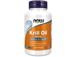 NOW Foods Suplementos, aceite de krill Neptuno 500 mg, omega-3 unido a fosfolípidos, soporte cardiovascular*, 120 cápsulas blandas