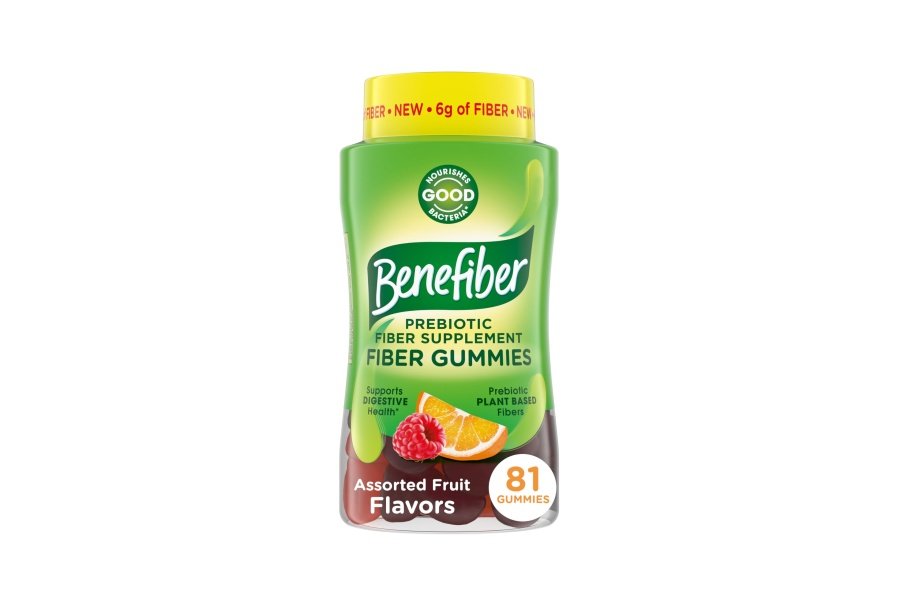 Benefiber Gomitas suplementarias de fibra prebiótica para la salud digestiva, sabor a fruta variada, 81 unidades