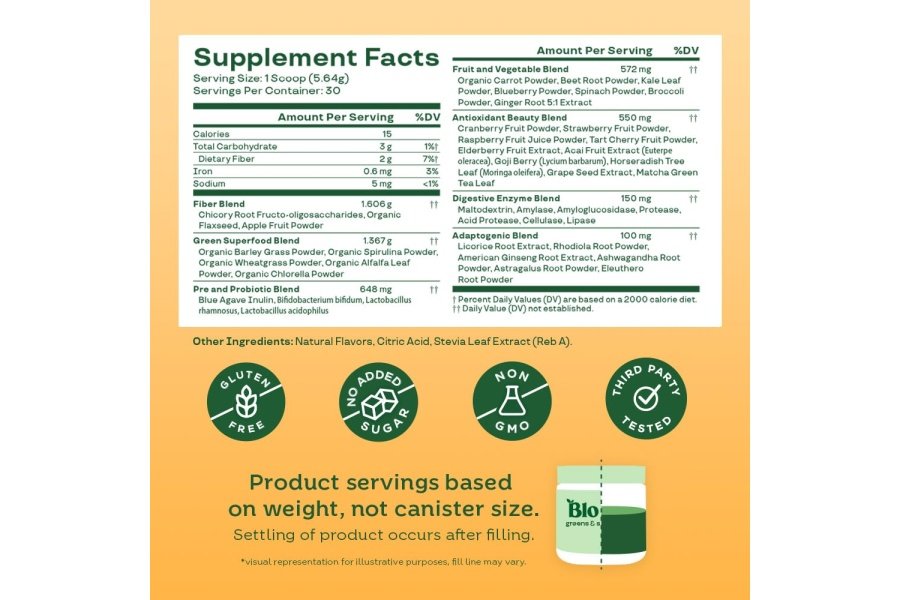 Bloom Nutrition Superfood Greens Powder, enzimas digestivas con probióticos y prebióticos, salud intestinal, alivio de la hinchazón para mujeres, clorella, mezcla de jugo verde con polvo de raíz de remolacha, 30 SVG, mango - Image 5