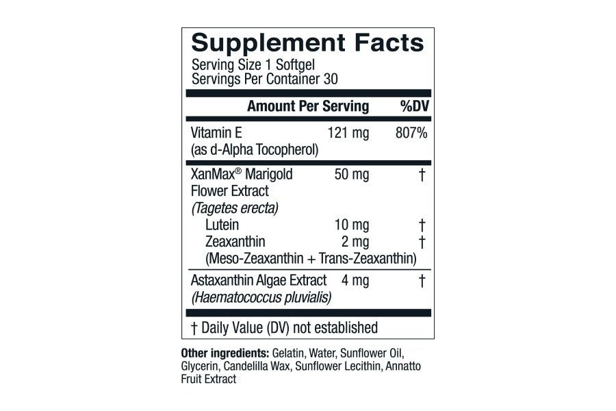 Live Conscious Eye Vitamins Select AREDS 2 ingredientes con vitamina E, luteína y astaxantina - OptiWell Eye Health Suplemento y soporte de luz azul - 30 cápsulas blandas - Image 3