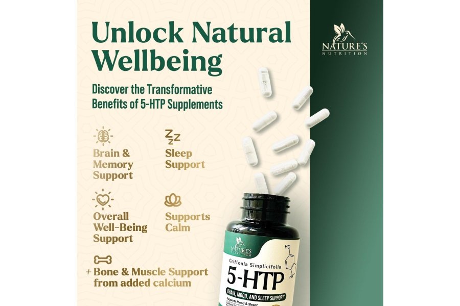 5 cápsulas de suplemento HTP 200 mg 5HTP Plus calcio para el estado de ánimo cerebral y apoyo al sueño - Fórmula 5-HTP extra fuerte - 5 hidroxitriptófano - Natural, vegetariano, sin gluten y sin OGM - 120 unidades - Image 5