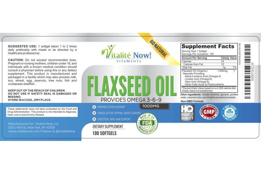 Vitalité ¡Ahora! Cápsulas blandas de aceite de linaza orgánico - 1000 mg premium, virgen prensado en frío a partir de semillas de lino - Soporte para la piel del cabello y las uñas - Suplemento Omega 3-6-9 - 100 unidades - ¡Suministro para más de 3 meses! - Image 6