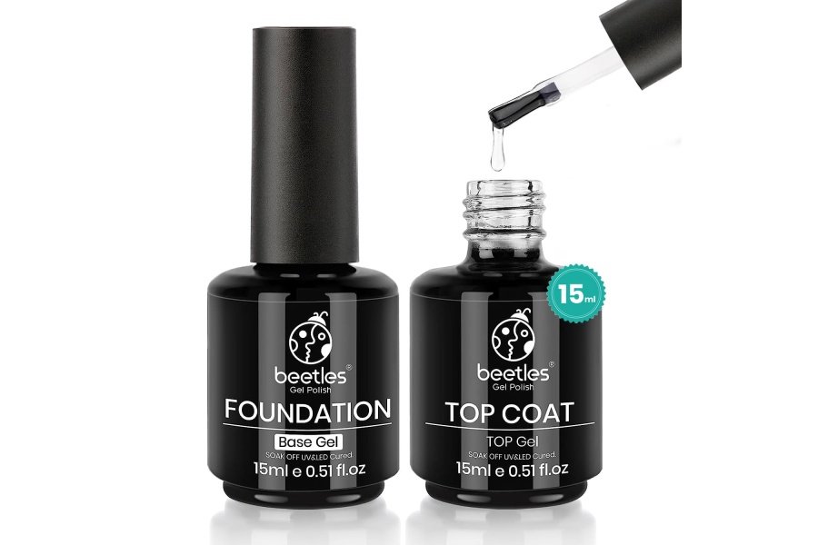Beetles - Juego de 2 capas de gel y capa base de 0.5 fl oz, acabado brillante y de larga duración, lámpara de uñas LED, base de gel, acabado de capa superior, diseño de uñas, regalos de manicura para mujeres - Image 8