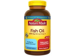 Aceite de pescado Nature Made 1200 mg cápsulas blandas, suplementos de aceite de pescado, aceite de pescado Omega 3 para un apoyo cardíaco saludable, suplemento de Omega 3 con 230 cápsulas blandas, suministro para 115 días