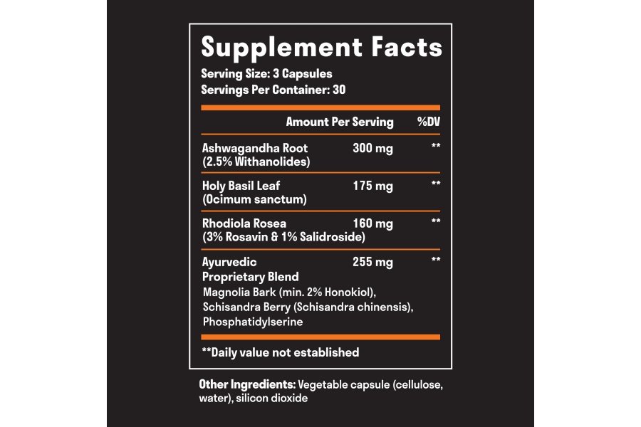Apoyo suprarrenal: suplementos naturales para la fatiga suprarrenal, administrador de cortisol con extracto de Ashwagandha, rodiola rosada, albahaca santa, hierbas adaptógenas para las glándulas suprarrenales, apoyo al estrés y salud suprarrenal - Image 2