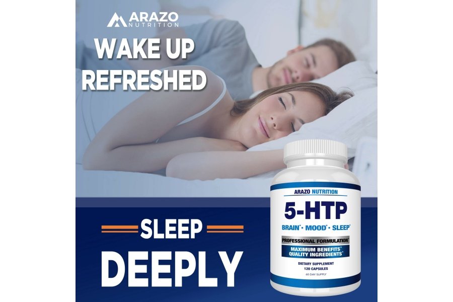 Arazo Nutrition 5-HTP 200 MG Plus Calcio para el estado de ánimo y el sueño – Apoya el estado de ánimo tranquilo y relajado – 99% de alta pureza – 120 cápsulas - Image 5
