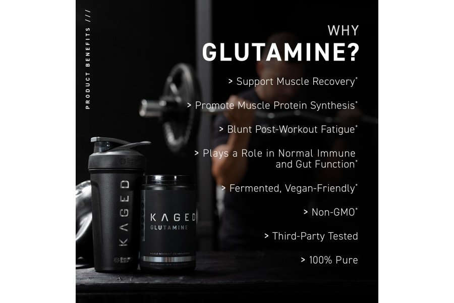 Kagged MUSCLE, L-Glutamina en polvo 500 gramos, vegano, apoya la recuperación muscular, después del entrenamiento, glutamina, sin sustancias prohibidas, sin sabor, 100 porciones - Image 3