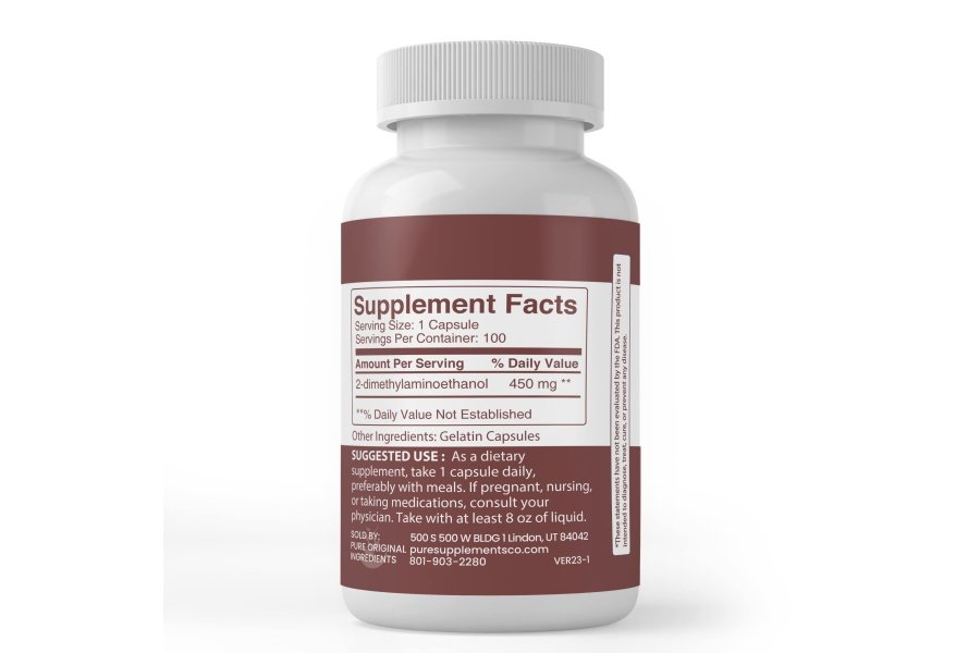 Pure Original Ingredients DMAE Bitartrato, (100 cápsulas) Siempre puro, sin aditivos ni rellenos, verificado en laboratorio - Image 3