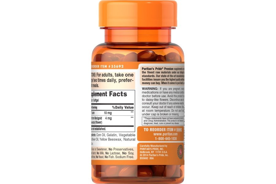 Puritan's Pride Zeaxantina 4 mg con luteína 10 mg, apoya ojos y visión saludables*, 60 ct - Image 2