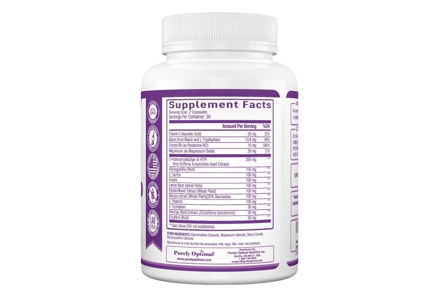Suplemento Premium 5-HTP Plus 250 mg de fuerza máxima - Ayuda para dormir, mejora el estado de ánimo, promueve la calma y la relajación, apoya el manejo del estrés - Mejorado con vitamina B6, sin gluten, sin OGM, 60 cápsulas vegetales - Image 6